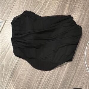 Black Ruched Corset Tube Top